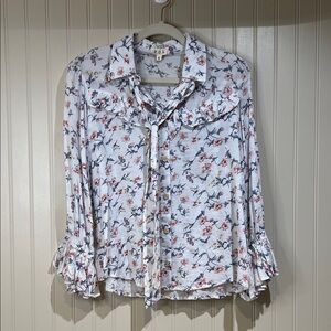 POL Floral bell long sleeve Top NWOT
